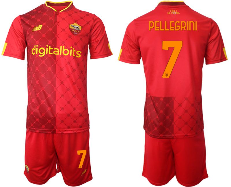 Men 2022-2023 Club AS Rome home red #7 Soccer Jersey